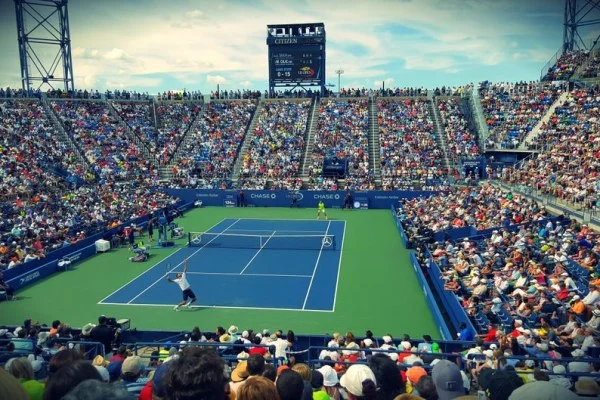 tennis stadium night
